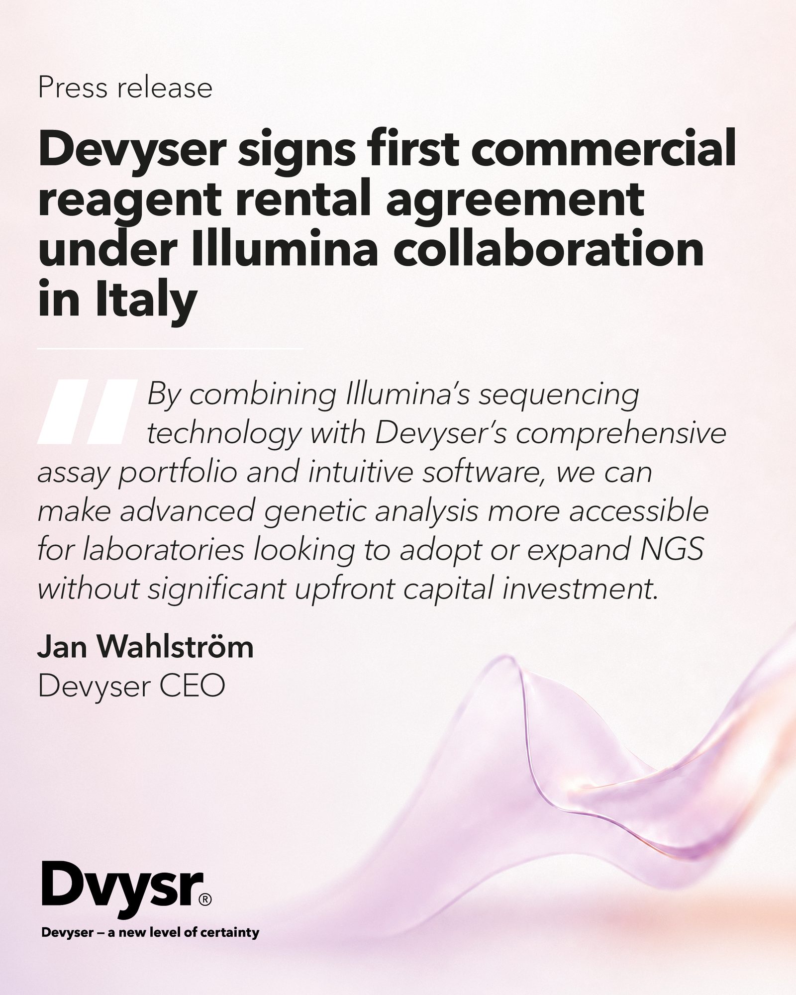 Pressrelease – Illumina-tender, Italien