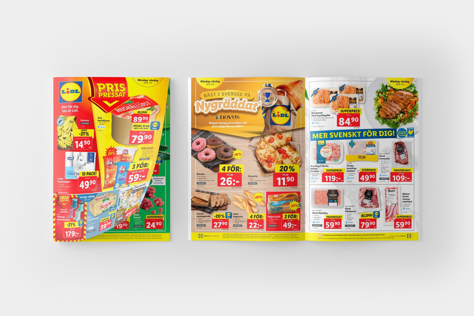 Reklamblad, uppslag